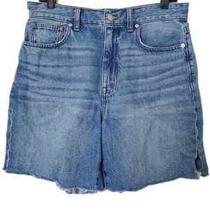 Madewell Women’s Baggy Jean Shorts Raw Hem Relaxed Fit Denim Cutoffs